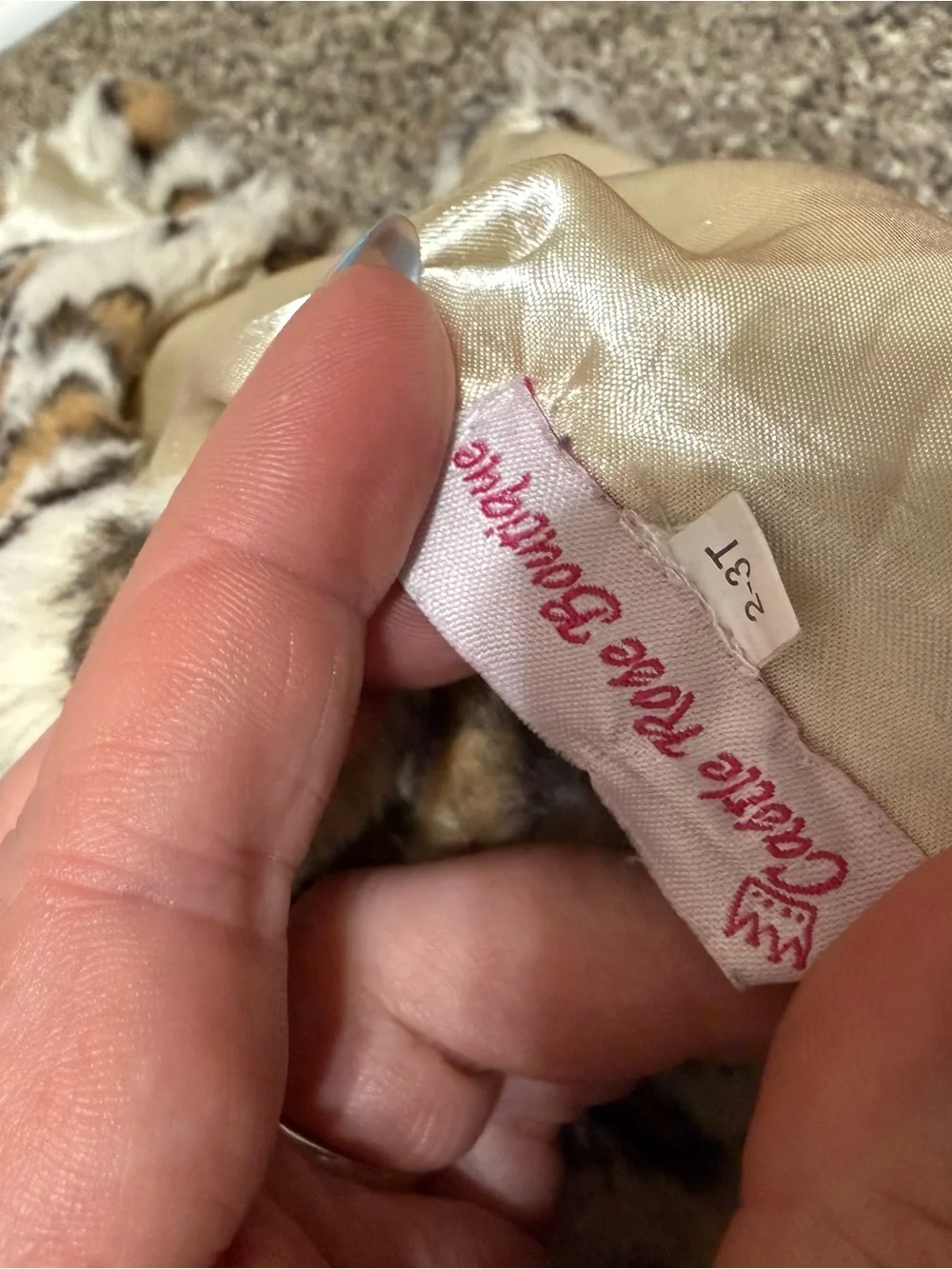 Faux Fur Leopard Print Vest for Kids - Beige/Black